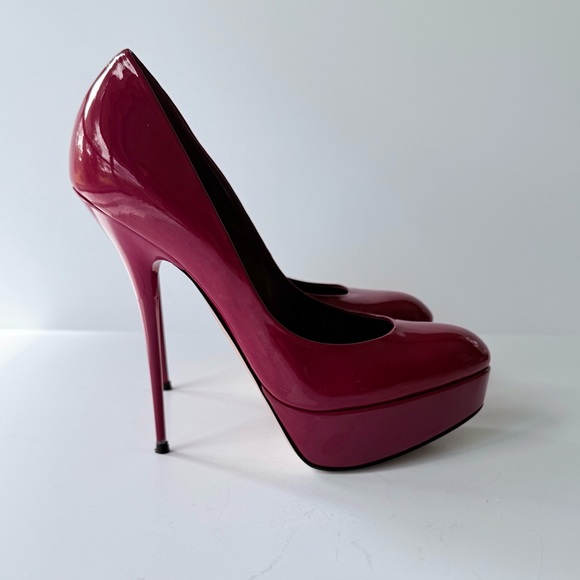 Sebastian Milano Guanto Giglio Porpora Red Patent Stiletto Platform Heels 35.5 - Picture 6 of 11